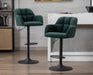 Modern Swivel Bar Stools Set of 2 Velvet Counter Height Barstools with Back and Arms Adjustable Bar Stool Chairs with Metal Base for Kitchen Island/Home Bar/Dining Room, Green