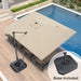 Patio Umbrella with Base 9' X 11.5' 360° Rotation Control Beige