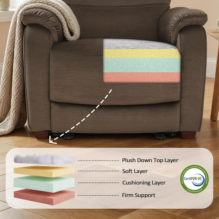 Zero Wall Hugger Power Recliner Chair for Adult ST257 ((Coffee)