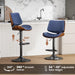 Swivel Bar Stools 2PCS, Adjustable Bentwood Barstools for Kitchen Counter | Modern PU Leather Upholstered Bar Chair with Back and Footrest, for Kitchen Island, Bar, Dining Room, Navy
