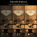 48" 5-Tier Clear Ripple Glass Chandelier, 20-Light round Brass Chandelier