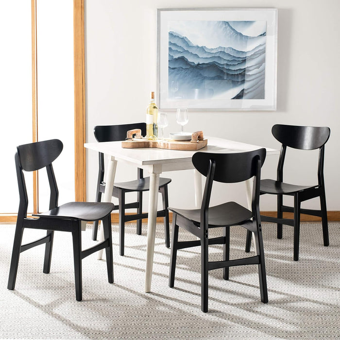 Home Lucca Retro Black Dining Chair, Wood, Set of 2