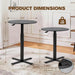 Bar Table,Round Dining Table with Height Adjustment,23.8-Inch Top, 41 Inch Adjustable Range, Comes with 4 Wheels, Ideal for Small Bar & Café(Rustic Brown), Set of 1 (Black)