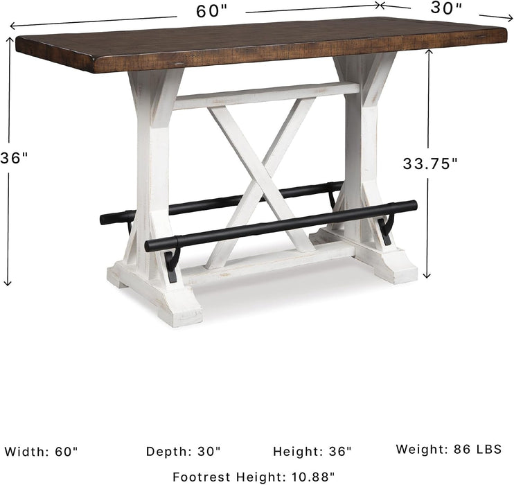 Signature Design by Ashley Farmhouse Counter Height Dining Table, White