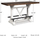Signature Design by Ashley Farmhouse Counter Height Dining Table, White