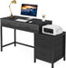 Computer Desk with 5 Drawers, Reversible Home Office Desks