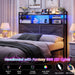 Headboard for Queen Size Bed with Storage, Headboards with Power Outlets and RGB LED Light, Sturdy Queen Size Headboard, Stable Head Board with Bed Adapter for Bedroom/Dorm/Guest Room