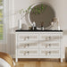 White Dresser for Bedroom Modern: 47" Wide 6 Drawer Dresser with Deep Drawers, Large Chest of Drawers with Metal Handles, Wood Dressers for Living Room, Hallway