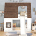 Twin Size Montessori Wooden Playhouse BunkBed Slide