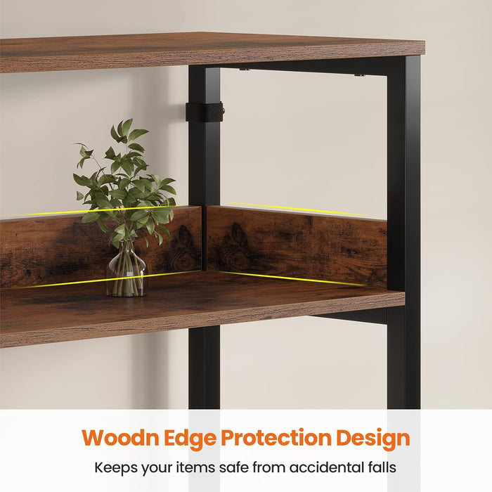 Industrial Seven Tier Bookshelf With Fabric Drawers