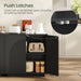Buffet Cabinet, Sideboard Buffet Cabinet with Storage, Coffee Bar Cabinet, Push-To-Open Doors & Adjustable Internal Shelf, Buffet Table for Kitchen, Dining Room, Black MCB01BB