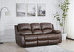 Loveseat Brown Faux Leather Sofa Set