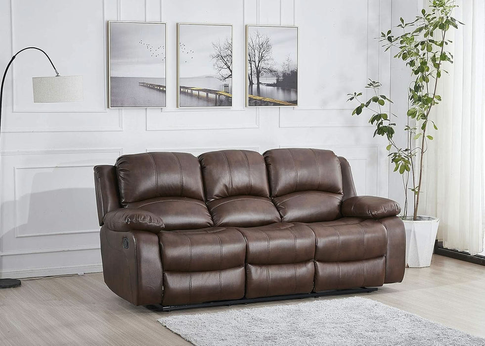 Loveseat Brown Faux Leather Sofa Set