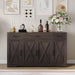 55 in Large Buffet Sideboard Cabinet with Storage 4 Doors and 3 Drawers Kitchen Storage Cabinet Coffee Bar Buffet Table for Dining Room, Living Room, Adjustable Shelf