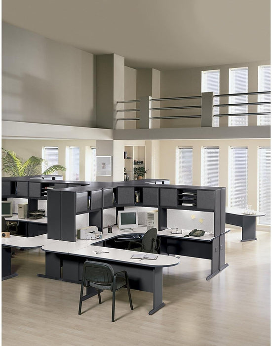 Bush Business Furniture Series a 48W Computer Desk in White Spectrum and Slate, Small Office Table for Home or Professional Workspace