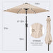 10Ft Solar Outdoor Umbrella - 24 LED Lighted Patio Umbrella with Centre Surround Light, Table Umbrellas with Tilt & Crank for Pool, Porch, Garden, Deck, Backyard UV Protection (Beige)
