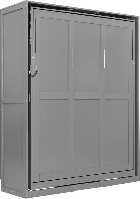Queen Murphy Wall Bed With HiddenRotatingStorageUnit
