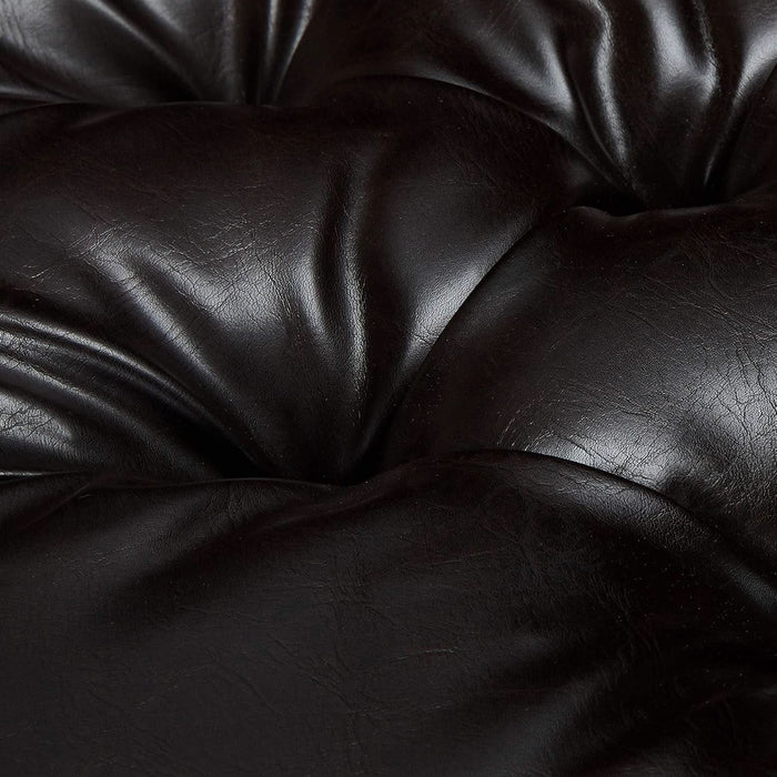 Ottilie Leather Storage Ottoman, Brown
