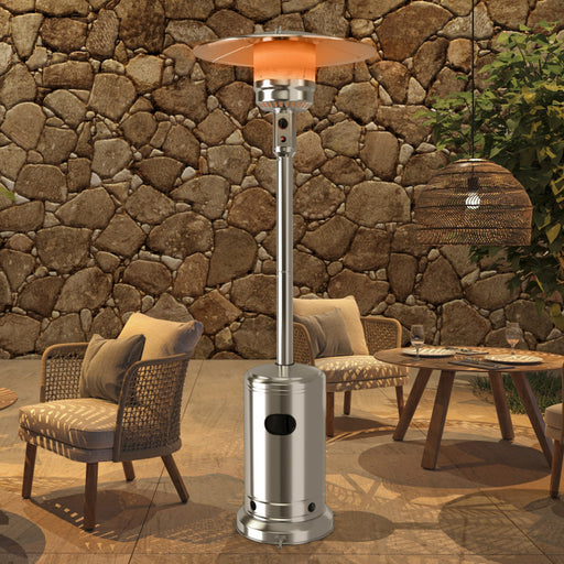 50000 BTU Stainless Steel Propane Patio Heater with Trip over Protection