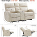 65.7" Zero Wall Recliner Loveseat with Console, 2-Seat Power Wall Hugger Sofa with Cup Holders, USB & Type-C Dual Charge Ports, for Living Room, RV PR646M2 (Beige, Loveseat with Console)