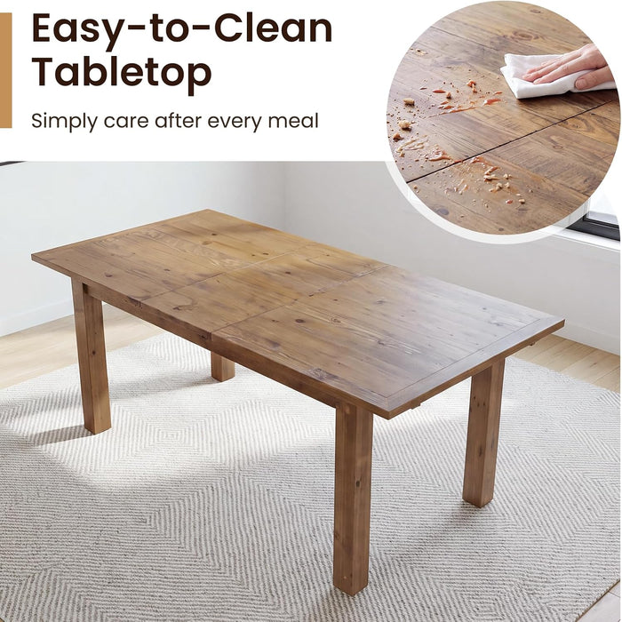 47.5"-59" Farmhouse Extendable Dining Table for 4-6, Walnut