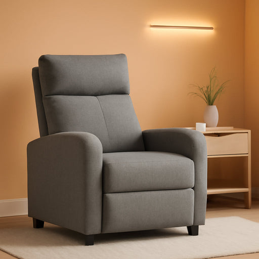 Recliner Sofa Massage Chair Home Theater Seating with Lumbar Support and Padded Backrest for Living Room and Bedroom (Textile, Grey)