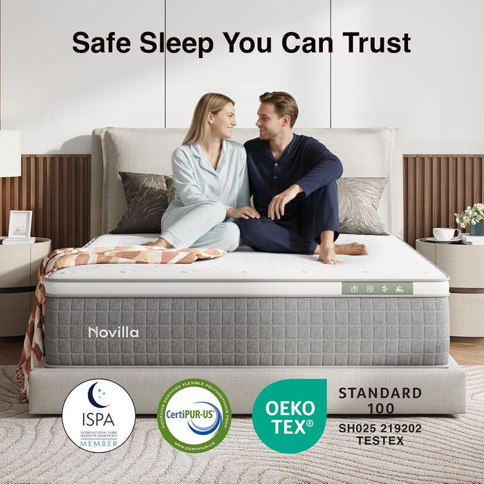 12 Inch XL Twin Mattress,Twin XL Gel Memory Foam Hybrid Mattress
