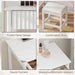 40 Inch Modern Desk with Drawers, Makeup Vanity Desk with Padded Stool, Small Home Office Desk for Bedroom, White