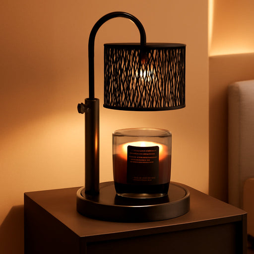 Candles Warmer Lamp with Timer and Dimmer, Home Bedroom Decor, Electric Adjustable Candle Wax Warmer Melter, Vintage Decor Birthday Monther Day Gifts,2 Bulbs，Black