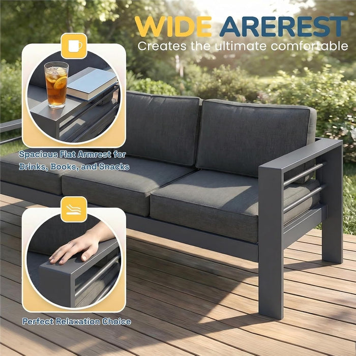 Aluminum Patio Furniture Set Oversized Patio Sectional Sofa for Seasons