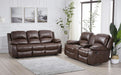 Loveseat Brown Faux Leather Sofa Set