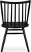 Talia Windsor Dining Chair, 35” High, Solid Ash Wood, Black Finish, Modern Farmhouse Kitchen & Dining Room Chair