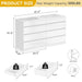 Contemporary White LED Dresser With Tempered Glass