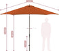 Sunline 11 Ft Patio Umbrella with Crank & Push Button Tilt, Outdoor Market Umbrella with UV Protection & Wind Vent, Metal Frame for Deck, Pool & Table, Tuscan