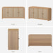 Oak Rattan Sideboard Buffet Cabinet, 60'', 4 Doors