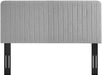 Channel Tufted Fabric King/California King Headboard - Light Gray
