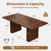 78 Inch Rectangular Dining Table for 6-8 People, Large Modern Farmhouse Kitchen Table with Grooved Wood-Strip Base, Perfect for Dining Room or Family Gathering, Walnut