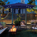 6.5X10Ft Rectangular Patio Umbrella Solar Powered Outdoor Table Market Umbrella with LED Lights & Push Button Tilt & Easy Crank for Garden/Lawn/Beach/Pool/Deck Navy Blue