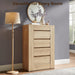 5 Drawer Dresser for Bedroom, 48" Tall Dresser Chest of Drawers with Thick Wood Design, Handleless, Modern Bedroom Dresser, Storage Organizer for Living Room/Entryway, Natural Oak