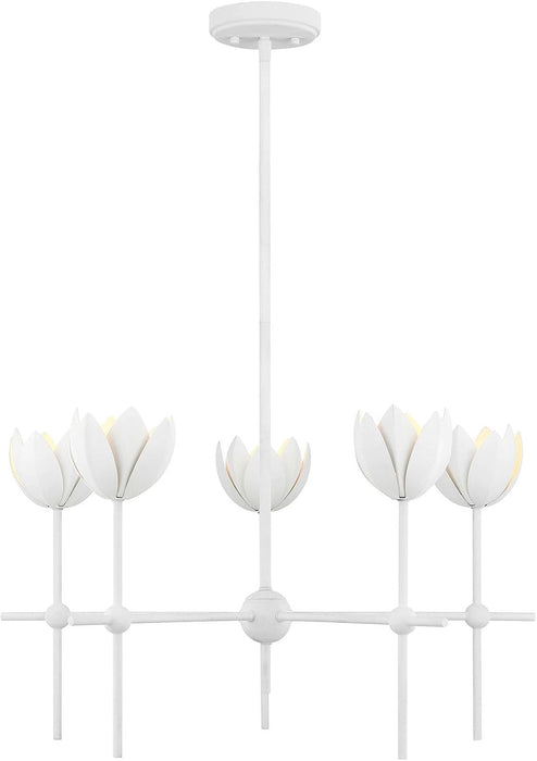 Bisque White LED Crystal Clear Chandelier FixturePro