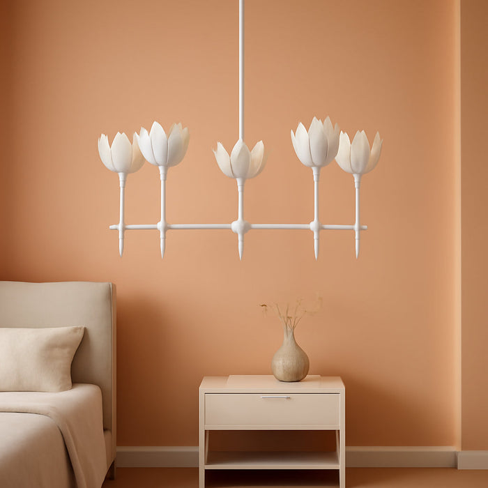 Bisque White LED Crystal Clear Chandelier FixturePro