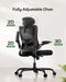 Ergonomic Office Chair: Office Computer Desk Chair with High Back Mesh and Adjustable Lumbar Support Rolling Work Swivel Task Chairs with Wheel 3D Armrests and Headrest