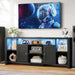 TV Stand for Tvs 80 Inch with LED Lights & Power Outlet, Entertainment Center with Cabinets, Adjustable Shelves and Open Shelves, Modern Media TV Console Living Room, Black