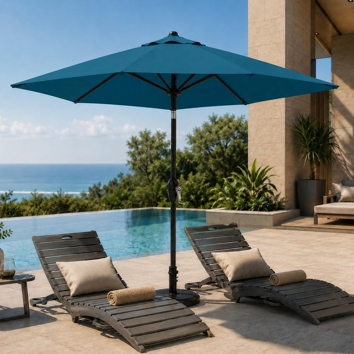7.5Ft Patio Umbrella, Outdoor Table Market Umbrella with Smooth Crank Lift, 6 Windproof Fiberglass Ribs, UPF50+ UV Protection for Deck, Pool, Garden and Backyard