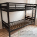 Twin Over Twin IndustrialGradeSteel BunkBed BlackFinish