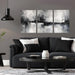 Triptych Abstract Black White Gray Wrapped Canvas Wall Art 16X24 in | Gallery Wrapped Canvas, UV Fade-Resistant Ink, Modern Minimalist, Ready to Hang, Living Room Office Decor, Housewarming Gift