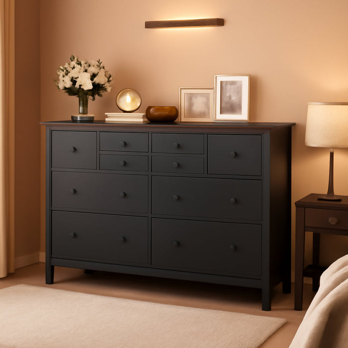 10 Drawers Dresser for Bedroom,Modern Wooden Chest of Drawers with Natural Texture, Sturdy and Stable Storage Organizer for Living Room, Entryway, Home Office