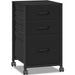 Black Rolling File Cabinet, 3 Drawers