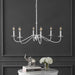 34.75Inch White Six Light Farmhouse Iron Chandelier
