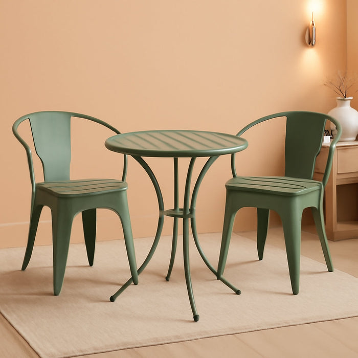 Christopher Knight Home Colmar Outdoor Iron Bistro Set, 3-Pcs Set, Matte Green